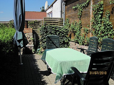 Terrasse Ferienhaus "Sonne" an der fesisneck